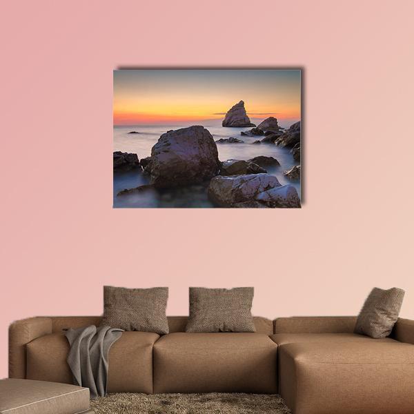 La Vela Beach Italy Canvas Wall Art-1 Piece-Gallery Wrap-48" x 32"-Tiaracle