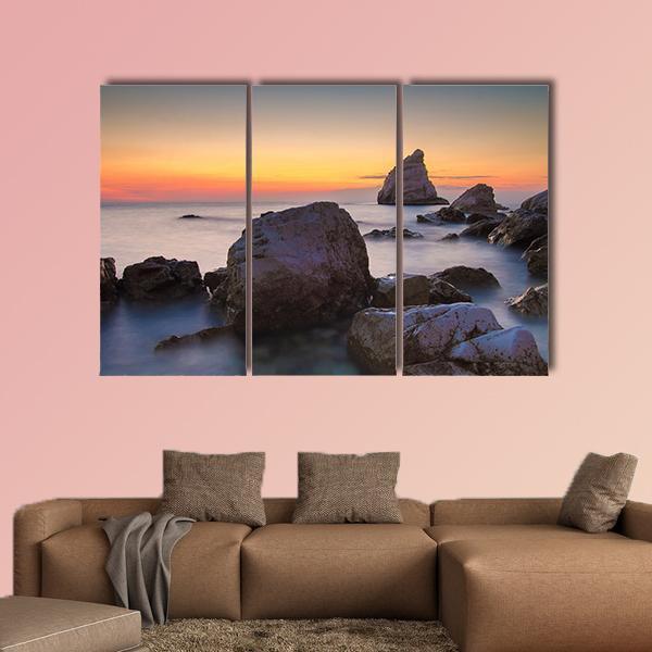 La Vela Beach Italy Canvas Wall Art-3 Horizontal-Gallery Wrap-25" x 16"-Tiaracle