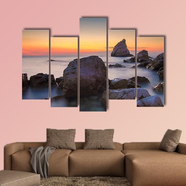 La Vela Beach Italy Canvas Wall Art-5 Pop-Gallery Wrap-47" x 32"-Tiaracle