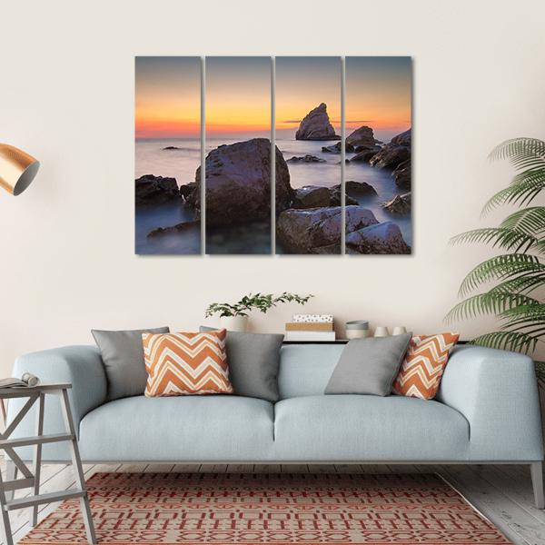 La Vela Beach Italy Canvas Wall Art-4 Horizontal-Gallery Wrap-34" x 24"-Tiaracle