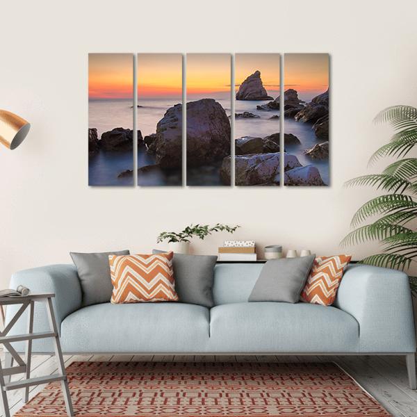 La Vela Beach Italy Canvas Wall Art-5 Horizontal-Gallery Wrap-22" x 12"-Tiaracle