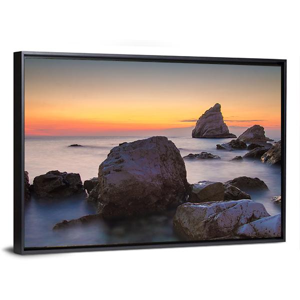 La Vela Beach Italy Canvas Wall Art-3 Horizontal-Gallery Wrap-25" x 16"-Tiaracle