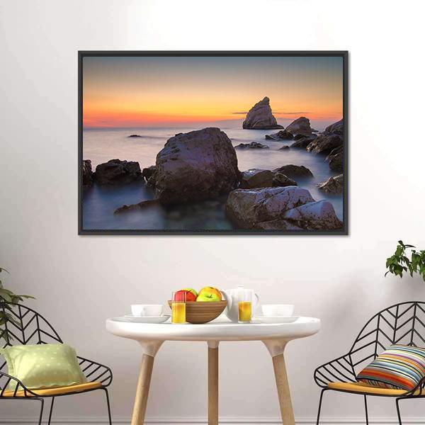 La Vela Beach Italy Canvas Wall Art-3 Horizontal-Gallery Wrap-25" x 16"-Tiaracle