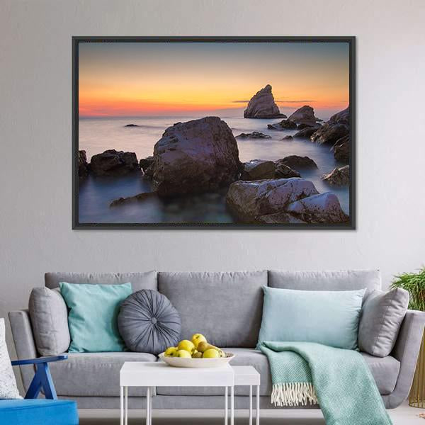 La Vela Beach Italy Canvas Wall Art-3 Horizontal-Gallery Wrap-25" x 16"-Tiaracle