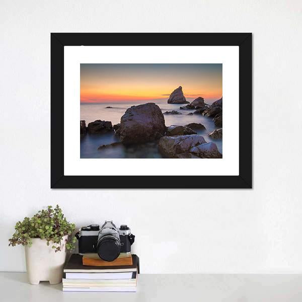 La Vela Beach Italy Canvas Wall Art-1 Piece-Framed Print-20" x 16"-Tiaracle