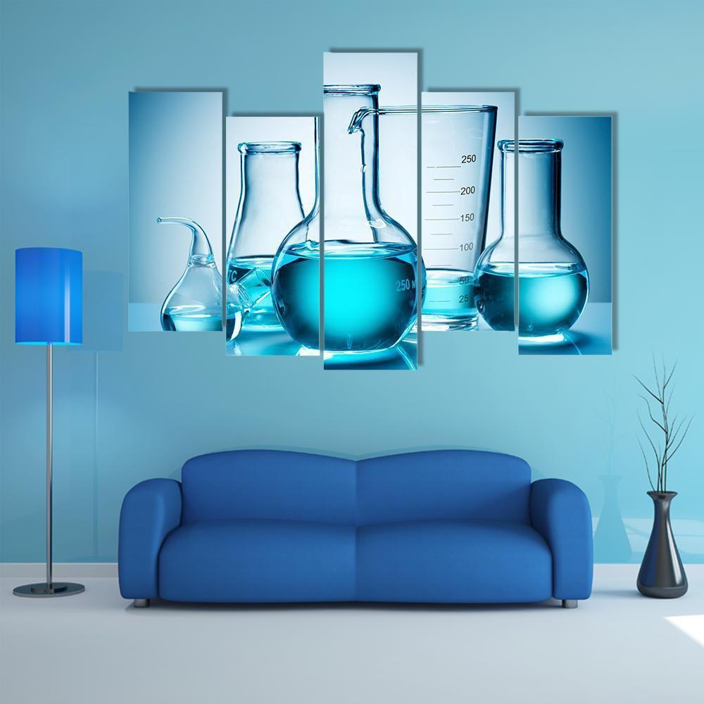 Laboratory Glassware Equipment Canvas Wall Art-5 Pop-Gallery Wrap-47" x 32"-Tiaracle