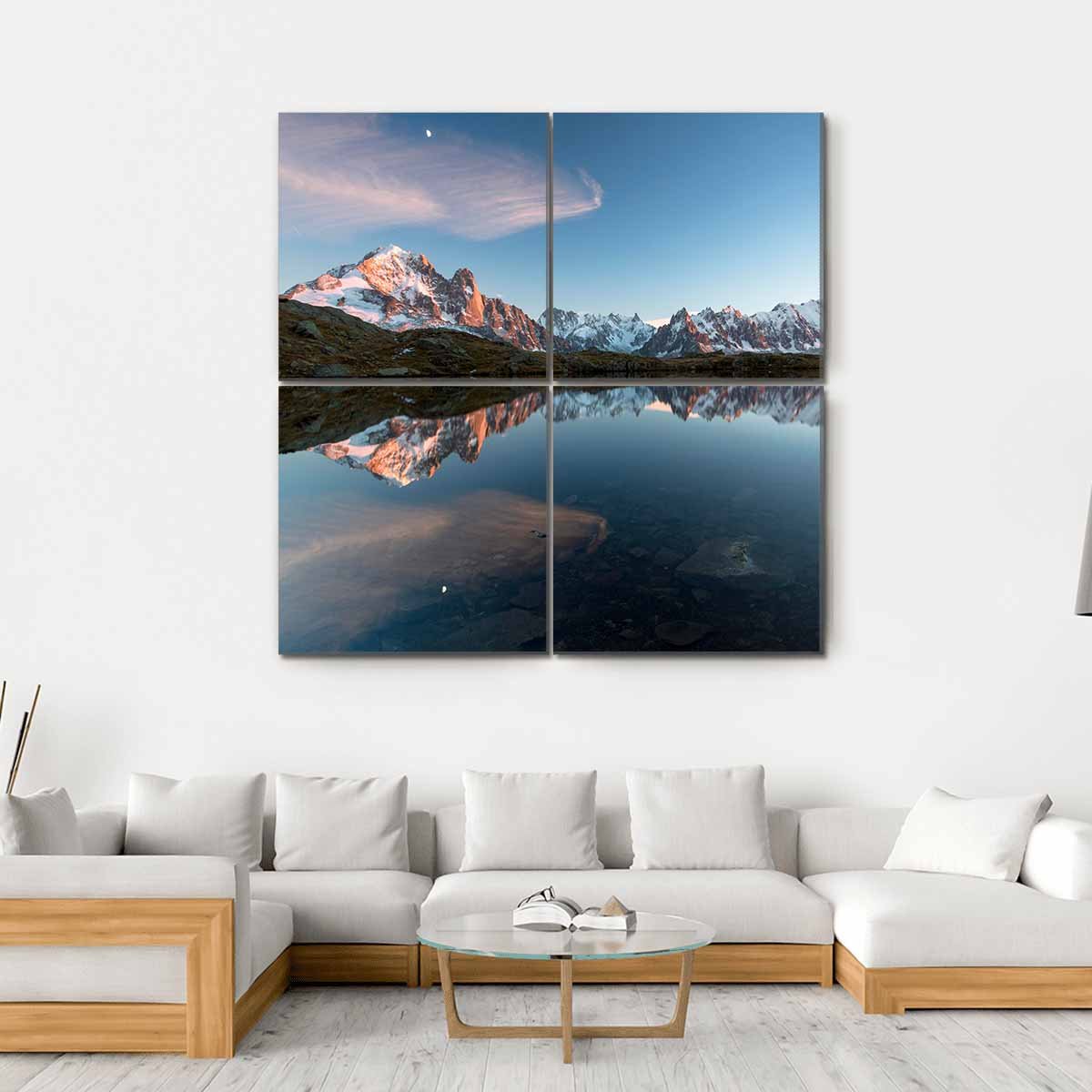 Lac De Chésserys France Canvas Wall Art-4 Square-Gallery Wrap-17" x 17"-Tiaracle