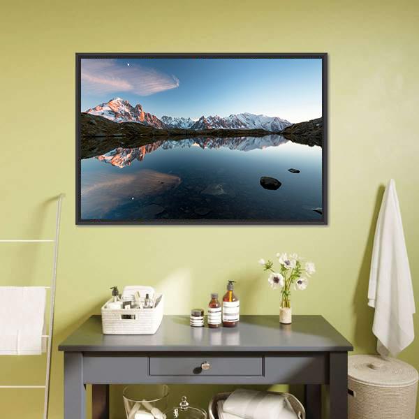 Lac De Chésserys France Canvas Wall Art-3 Horizontal-Gallery Wrap-25" x 16"-Tiaracle
