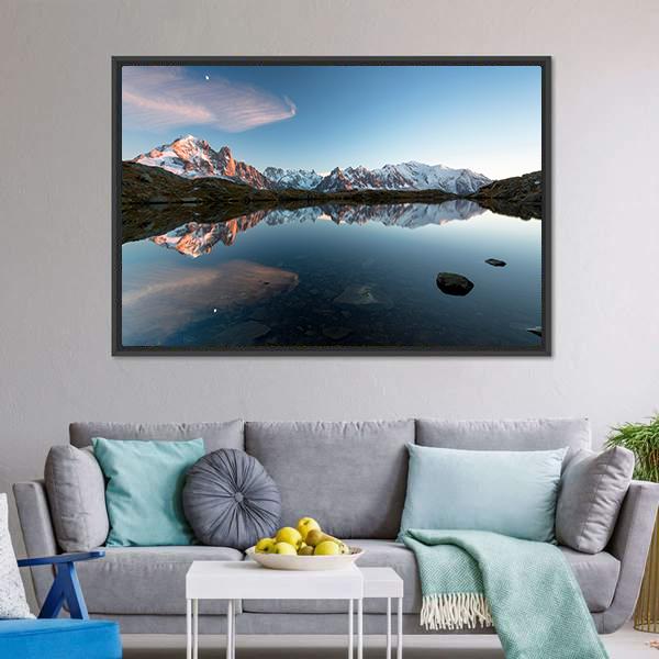 Lac De Chésserys France Canvas Wall Art-3 Horizontal-Gallery Wrap-25" x 16"-Tiaracle