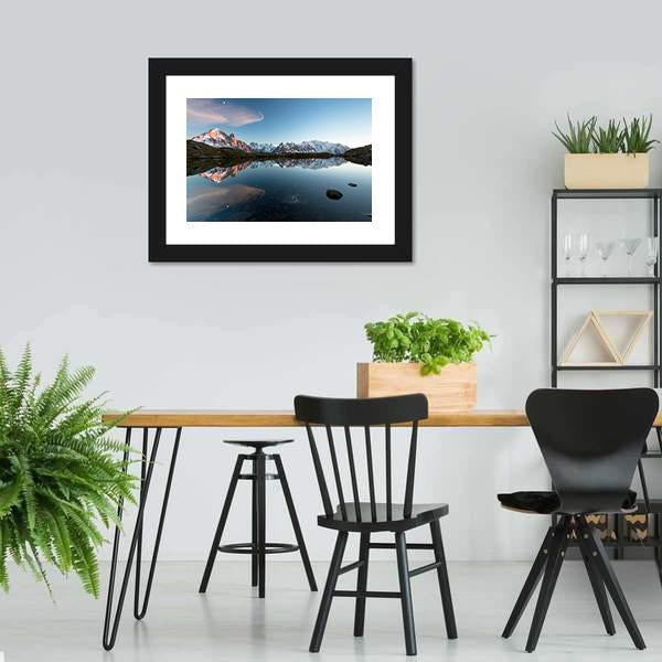 Lac De Chésserys France Canvas Wall Art-3 Horizontal-Gallery Wrap-25" x 16"-Tiaracle