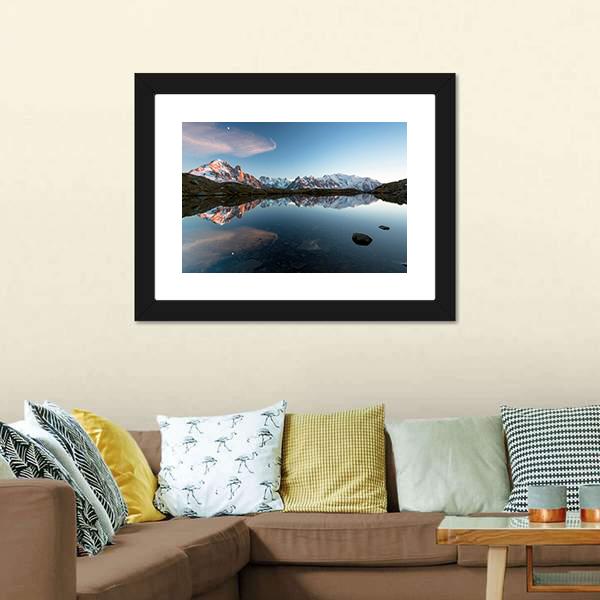Lac De Chésserys France Canvas Wall Art-1 Piece-Framed Print-20" x 16"-Tiaracle
