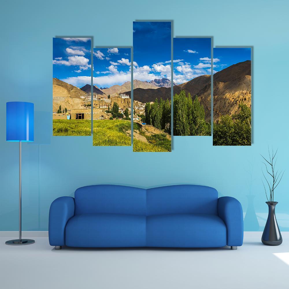 Ladakh Road Trip Canvas Wall Art-5 Pop-Gallery Wrap-47" x 32"-Tiaracle