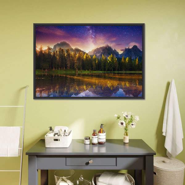 Lago Di Antorno Italy Canvas Wall Art-1 Piece-Floating Frame-24" x 16"-Tiaracle