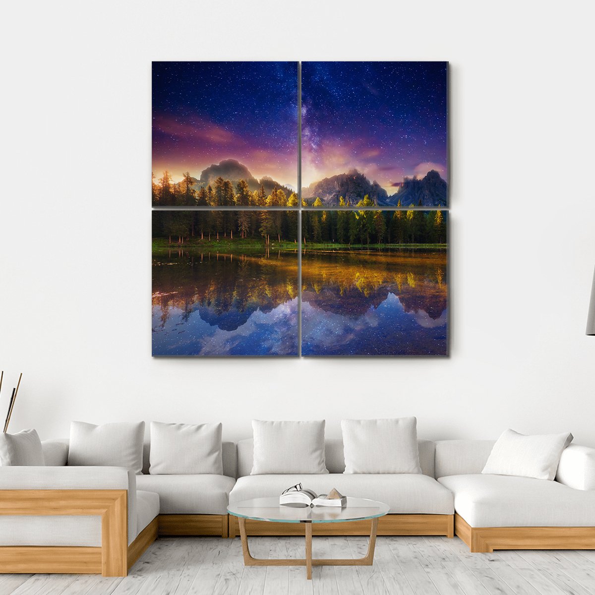 Lago Di Antorno Italy Canvas Wall Art-4 Square-Gallery Wrap-17" x 17"-Tiaracle