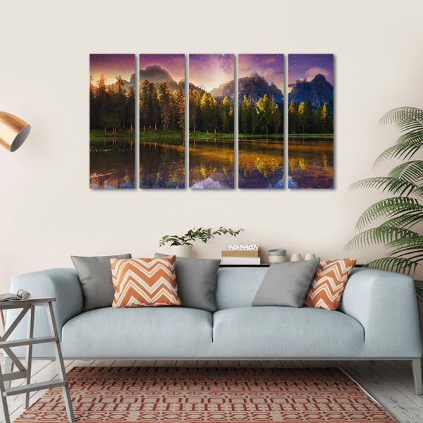 Lago Di Antorno Italy Canvas Wall Art-5 Horizontal-Gallery Wrap-22" x 12"-Tiaracle