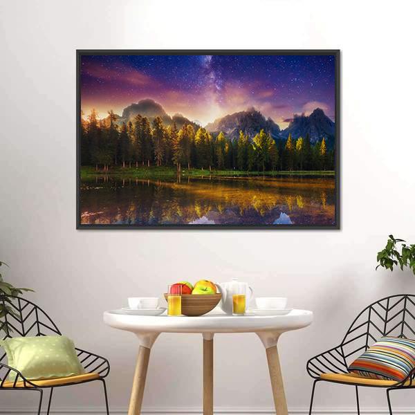 Lago Di Antorno Italy Canvas Wall Art-3 Horizontal-Gallery Wrap-25" x 16"-Tiaracle