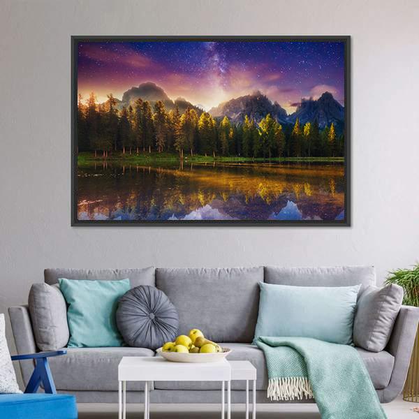 Lago Di Antorno Italy Canvas Wall Art-3 Horizontal-Gallery Wrap-25" x 16"-Tiaracle
