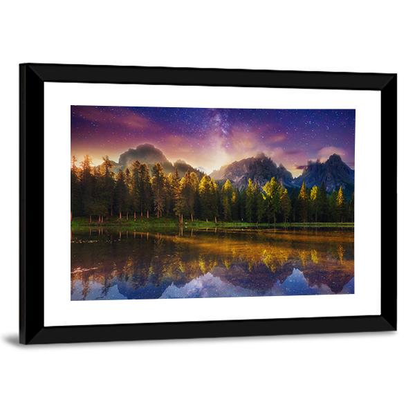 Lago Di Antorno Italy Canvas Wall Art-5 Horizontal-Gallery Wrap-22" x 12"-Tiaracle