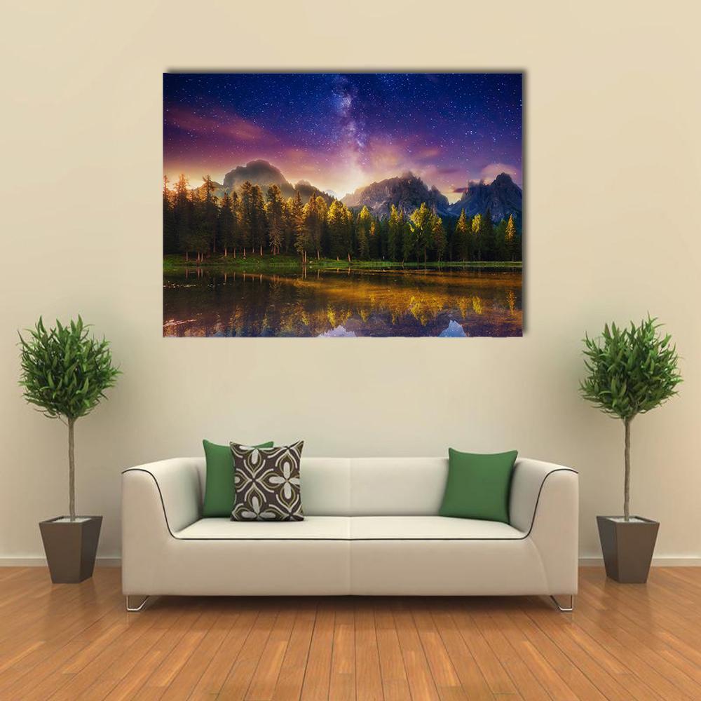 Lago Di Antorno Italy Canvas Wall Art-1 Piece-Gallery Wrap-48" x 32"-Tiaracle