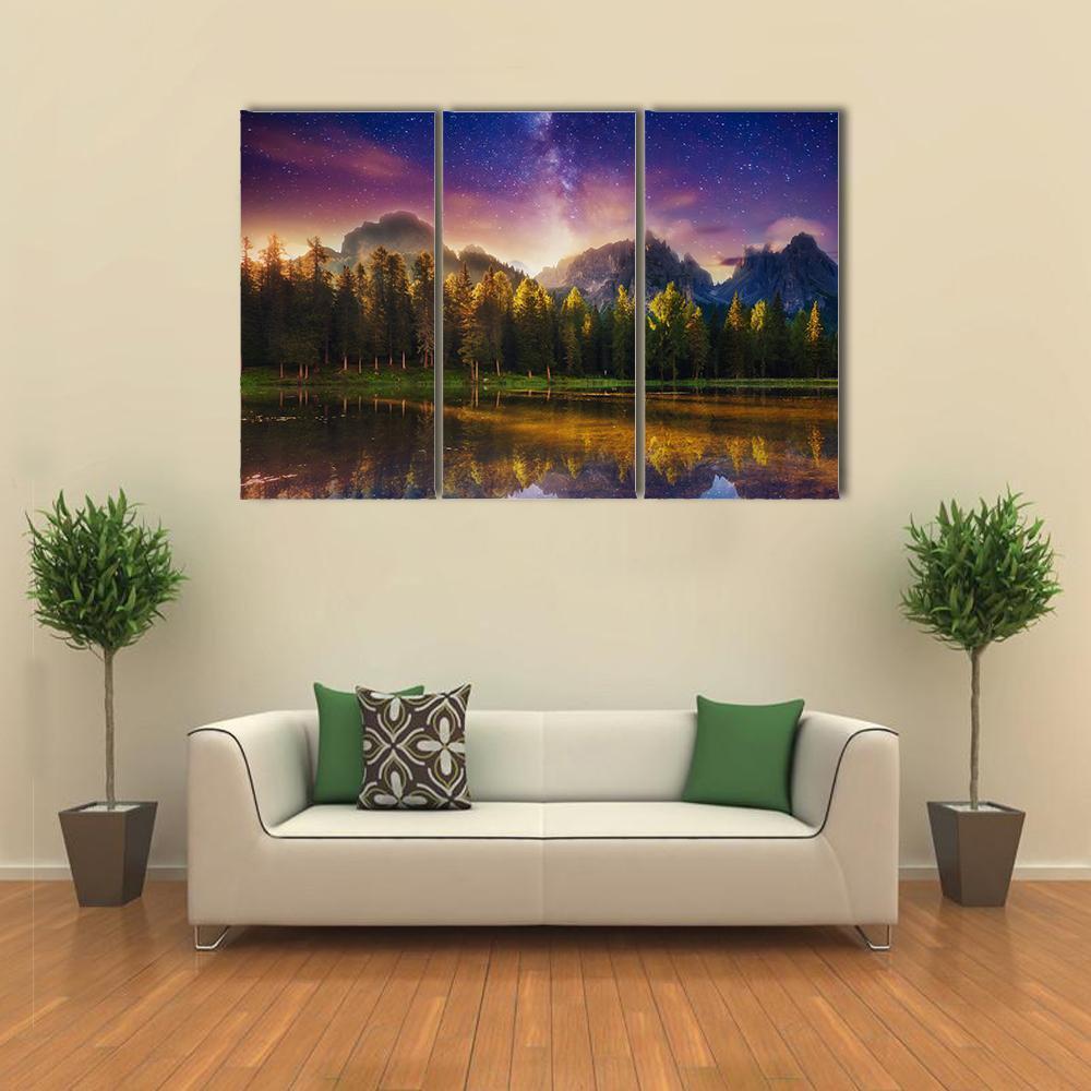 Lago Di Antorno Italy Canvas Wall Art-3 Horizontal-Gallery Wrap-37" x 24"-Tiaracle