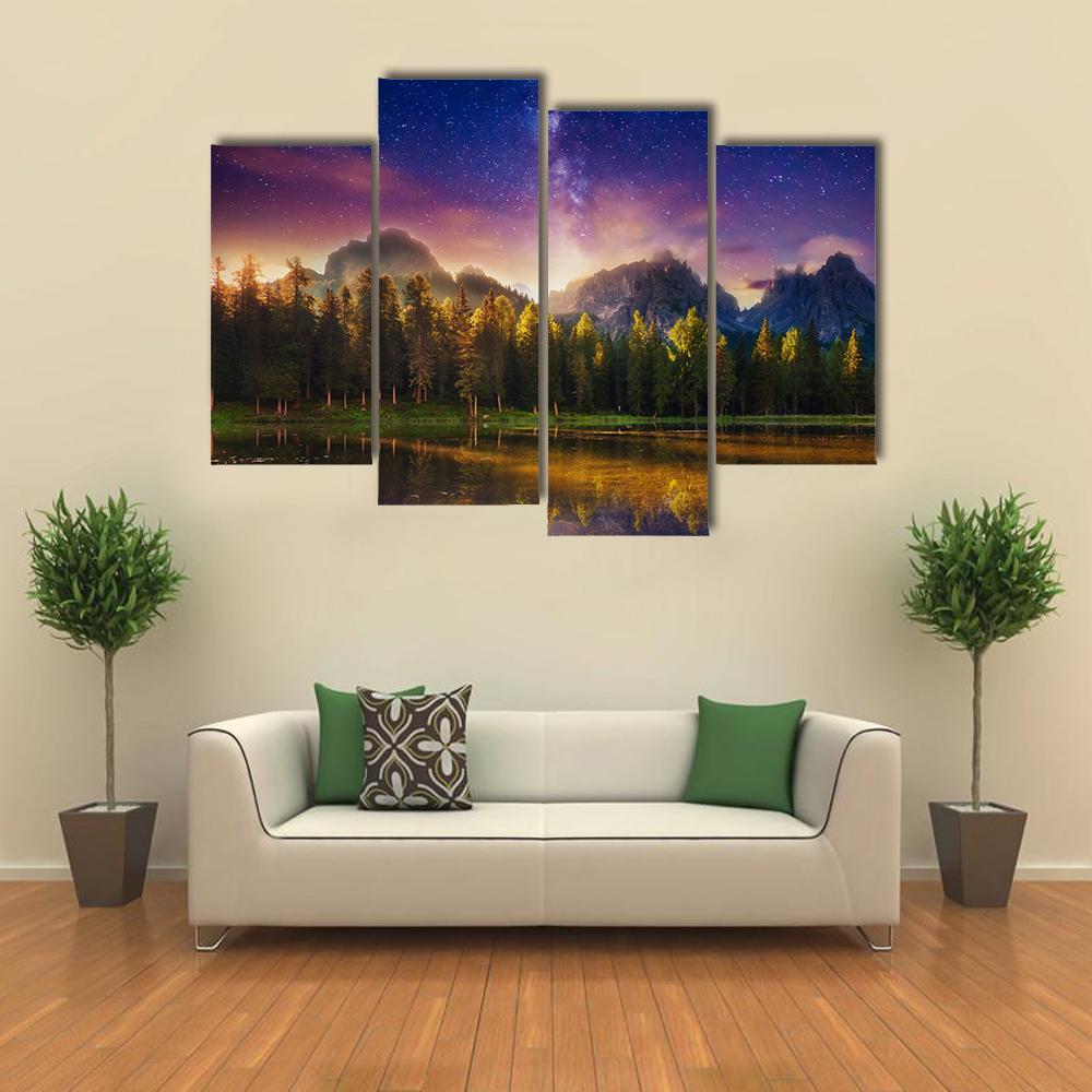 Lago Di Antorno Italy Canvas Wall Art-4 Pop-Gallery Wrap-50" x 32"-Tiaracle