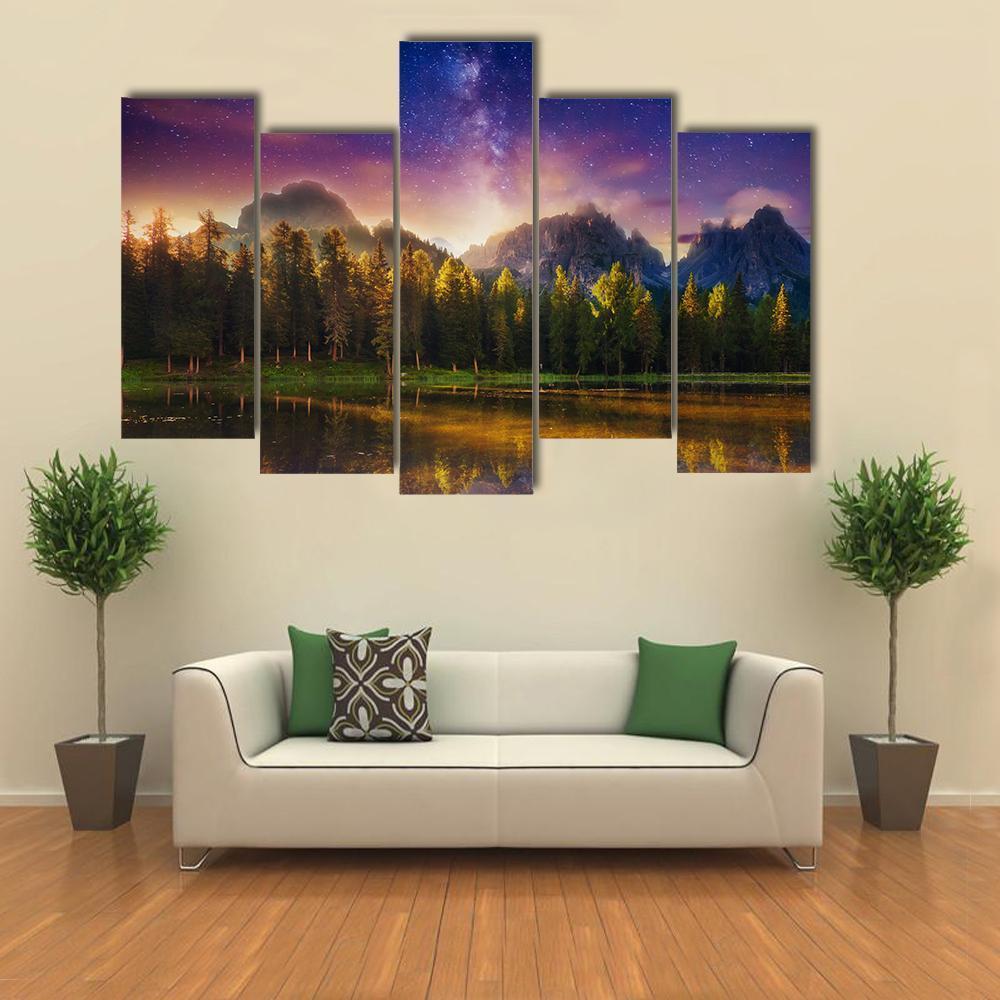 Lago Di Antorno Italy Canvas Wall Art-5 Pop-Gallery Wrap-47" x 32"-Tiaracle