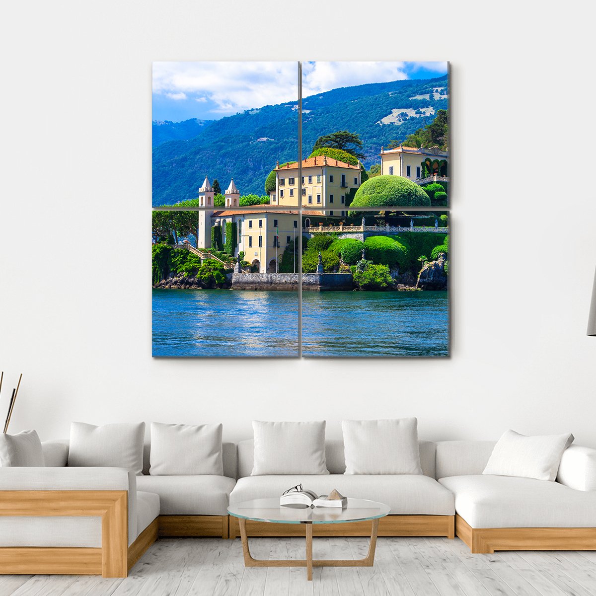 Lago Di Como Canvas Wall Art-4 Square-Gallery Wrap-17" x 17"-Tiaracle