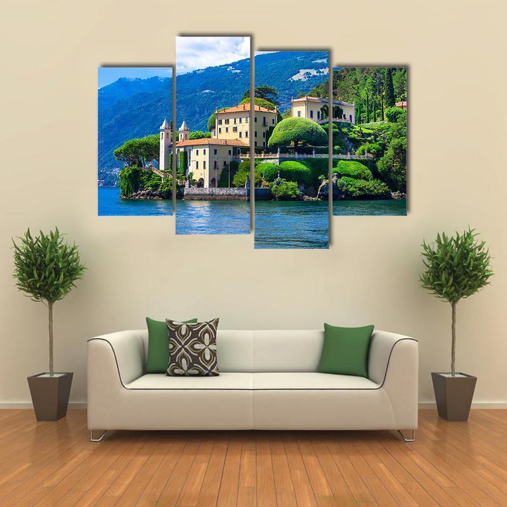 Lago Di Como Canvas Wall Art-4 Pop-Gallery Wrap-50" x 32"-Tiaracle