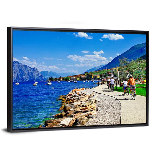 Lago Di Garda Italy Canvas Wall Art-3 Horizontal-Gallery Wrap-25" x 16"-Tiaracle