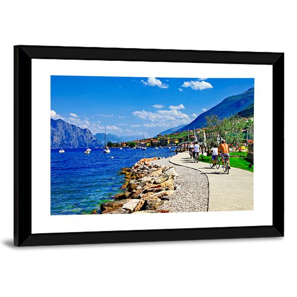 Lago Di Garda Italy Canvas Wall Art-3 Horizontal-Gallery Wrap-25" x 16"-Tiaracle