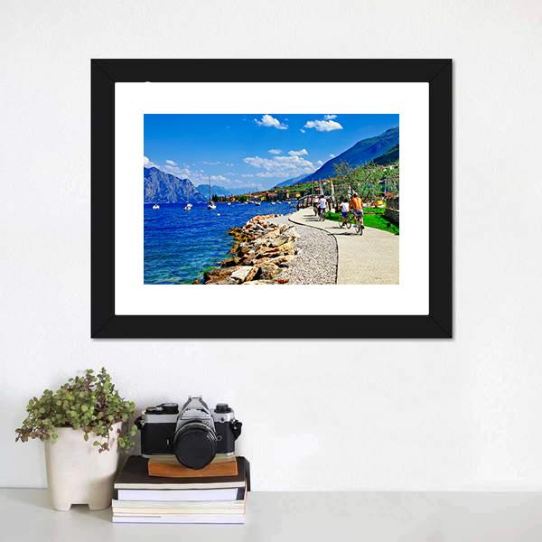 Lago Di Garda Italy Canvas Wall Art-1 Piece-Framed Print-20" x 16"-Tiaracle
