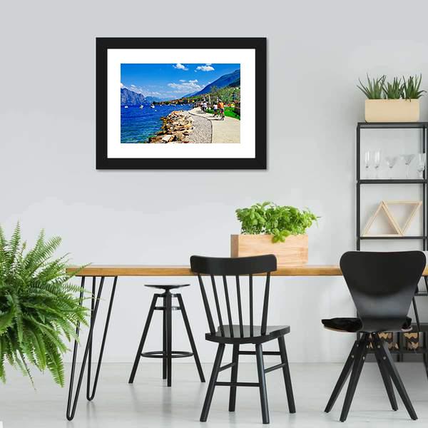 Lago Di Garda Italy Canvas Wall Art-3 Horizontal-Gallery Wrap-25" x 16"-Tiaracle