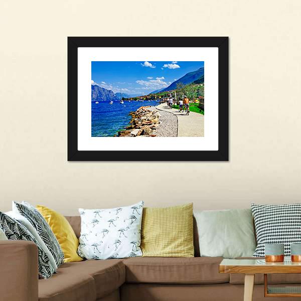 Lago Di Garda Italy Canvas Wall Art-3 Horizontal-Gallery Wrap-25" x 16"-Tiaracle
