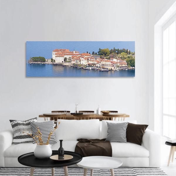 Lago Maggiore Island Panoramic Canvas Wall Art-3 Piece-25" x 08"-Tiaracle