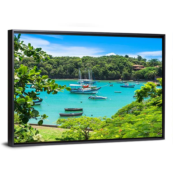 Lagoon In Buzios Canvas Wall Art-3 Horizontal-Gallery Wrap-25" x 16"-Tiaracle