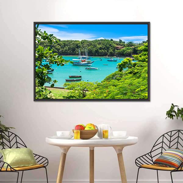 Lagoon In Buzios Canvas Wall Art-3 Horizontal-Gallery Wrap-25" x 16"-Tiaracle