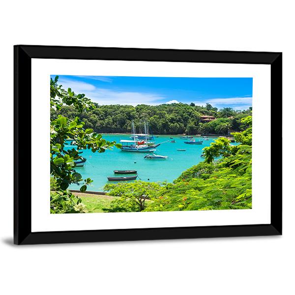 Lagoon In Buzios Canvas Wall Art-3 Horizontal-Gallery Wrap-25" x 16"-Tiaracle