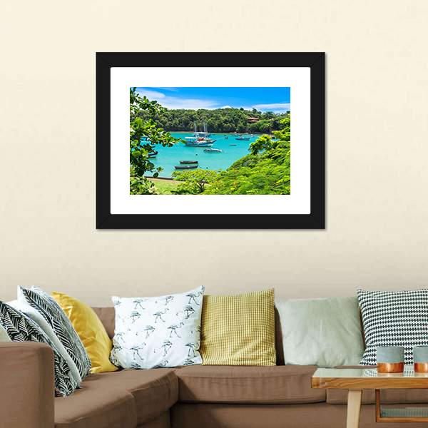 Lagoon In Buzios Canvas Wall Art-3 Horizontal-Gallery Wrap-25" x 16"-Tiaracle