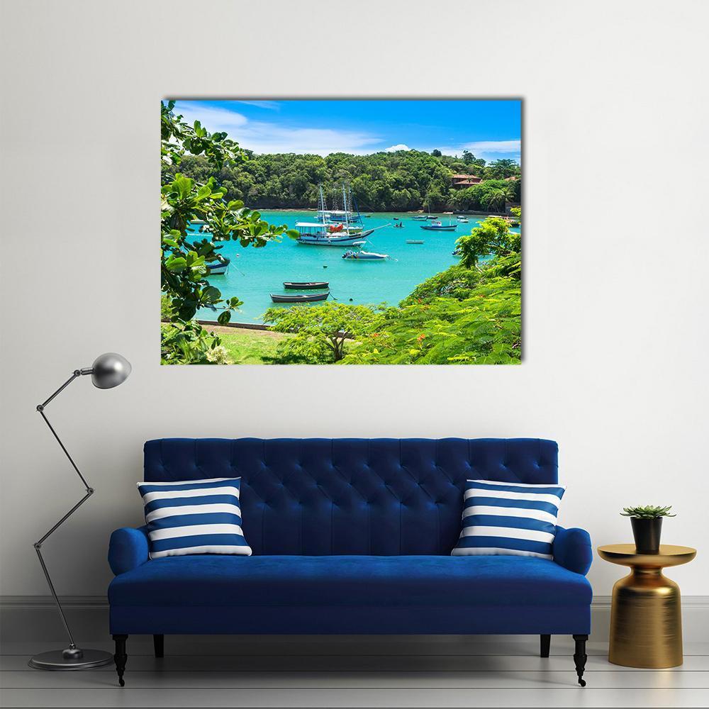 Lagoon In Buzios Canvas Wall Art-1 Piece-Gallery Wrap-48" x 32"-Tiaracle