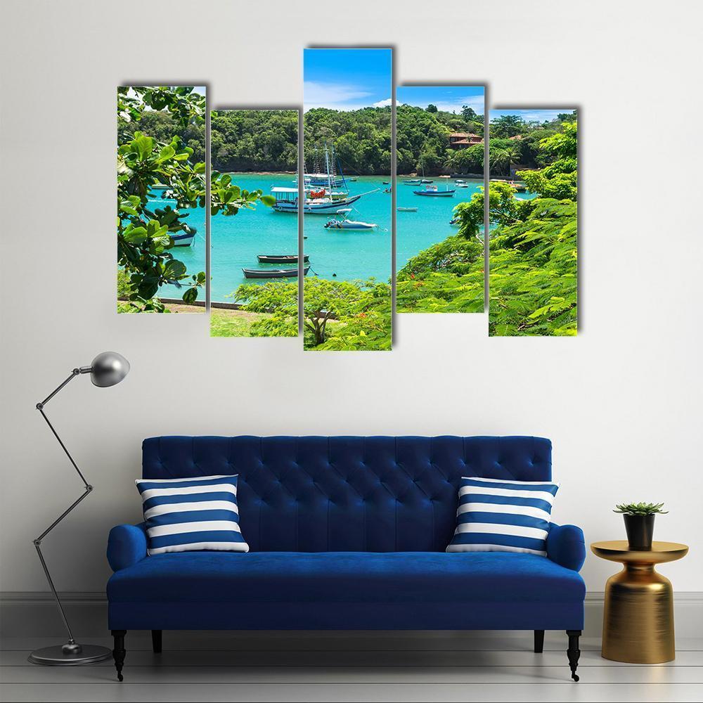Lagoon In Buzios Canvas Wall Art-5 Pop-Gallery Wrap-47" x 32"-Tiaracle