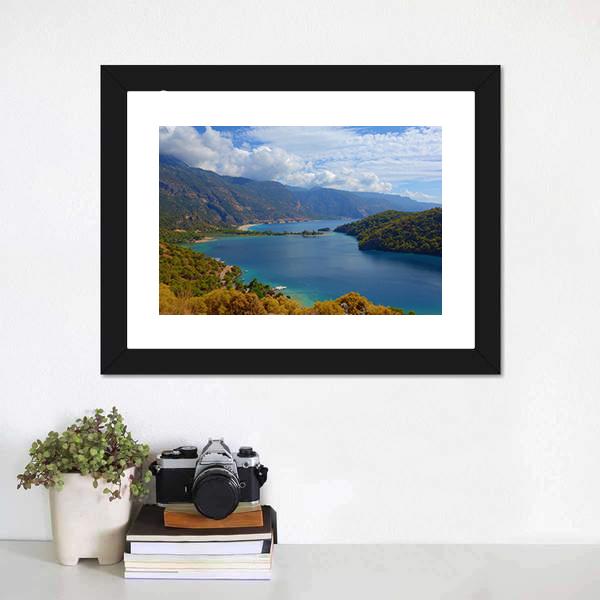 Lagoon Located In Turkey Canvas Wall Art-1 Piece-Framed Print-20" x 16"-Tiaracle