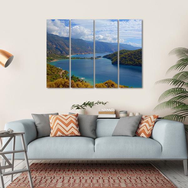 Lagoon Located In Turkey Canvas Wall Art-4 Horizontal-Gallery Wrap-34" x 24"-Tiaracle