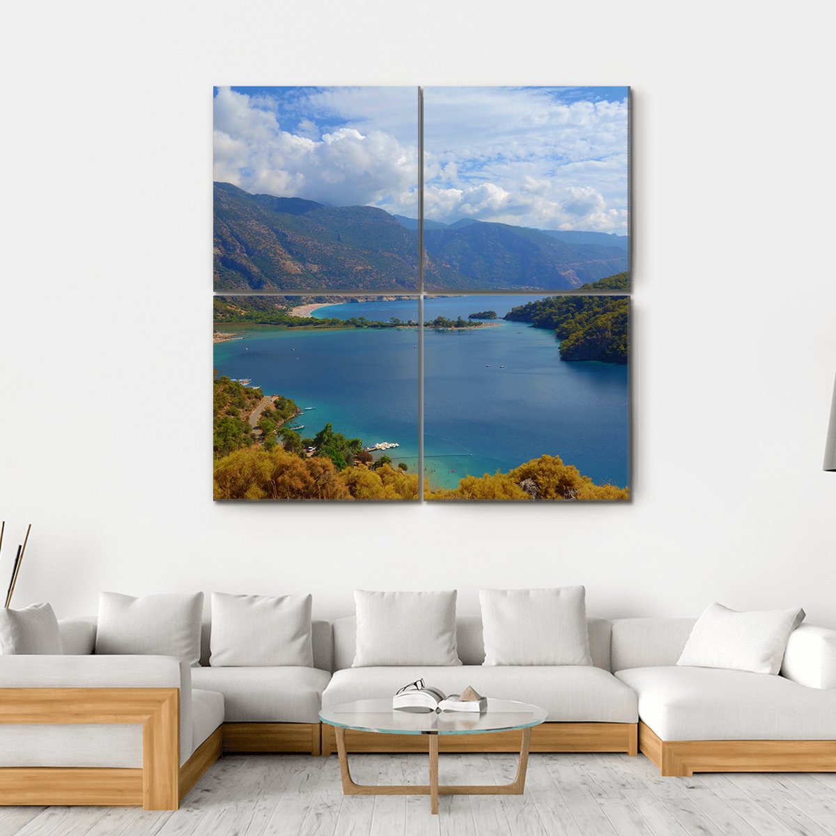 Lagoon Located In Turkey Canvas Wall Art-4 Square-Gallery Wrap-17" x 17"-Tiaracle