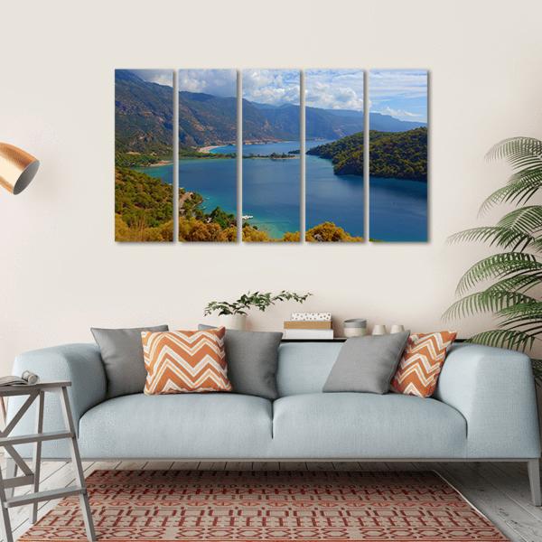 Lagoon Located In Turkey Canvas Wall Art-5 Horizontal-Gallery Wrap-22" x 12"-Tiaracle