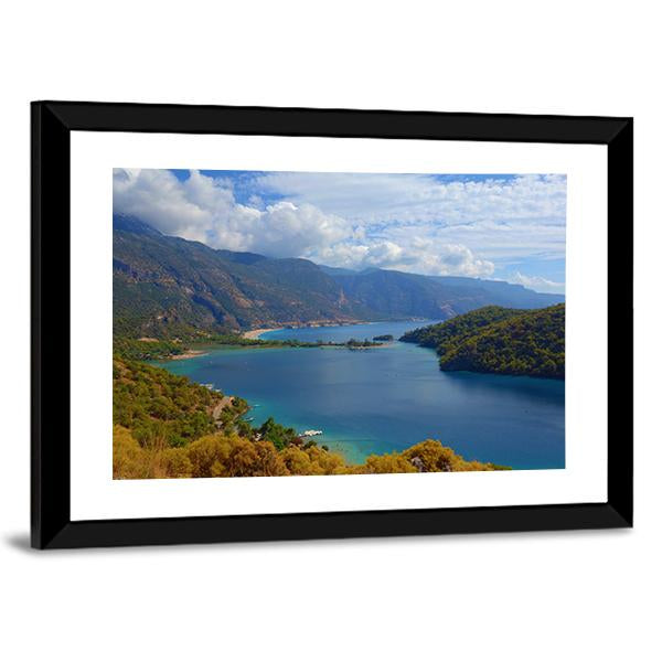 Lagoon Located In Turkey Canvas Wall Art-3 Horizontal-Gallery Wrap-25" x 16"-Tiaracle