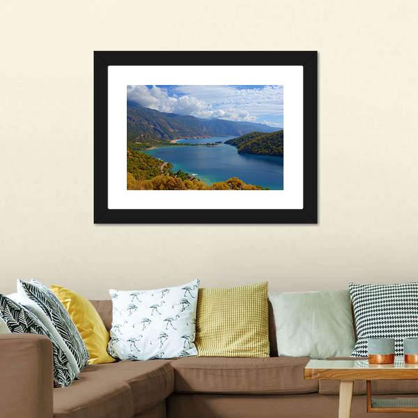 Lagoon Located In Turkey Canvas Wall Art-3 Horizontal-Gallery Wrap-25" x 16"-Tiaracle