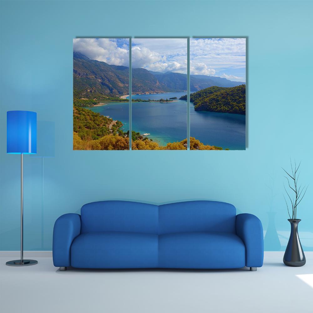 Lagoon Located In Turkey Canvas Wall Art-3 Horizontal-Gallery Wrap-37" x 24"-Tiaracle