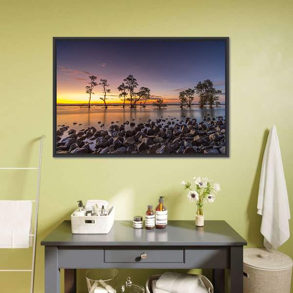 Laguna Beach Canvas Wall Art-1 Piece-Floating Frame-24" x 16"-Tiaracle
