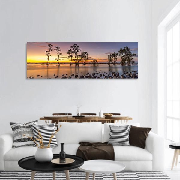 Laguna Beach Panoramic Canvas Wall Art-3 Piece-25" x 08"-Tiaracle