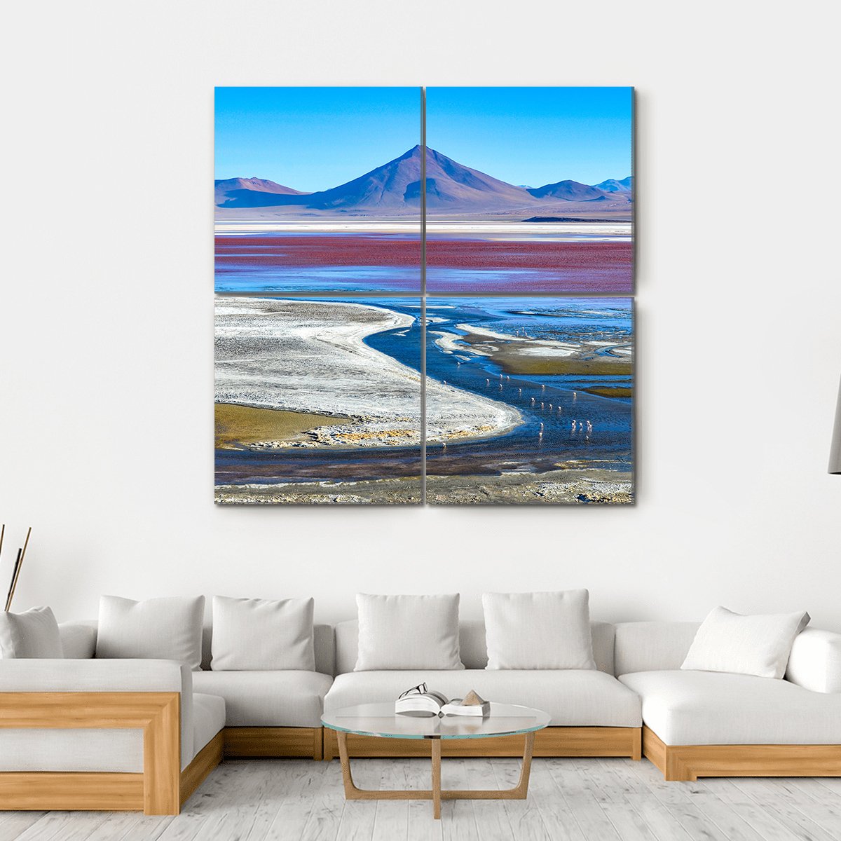 Laguna Colorada In Bolivia Canvas Wall Art-4 Square-Gallery Wrap-17" x 17"-Tiaracle